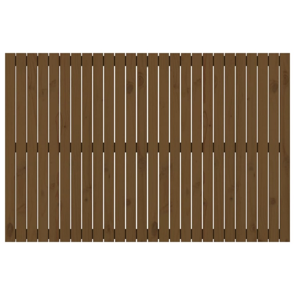 Cabecero cama pared madera maciza pino marrón miel 166x3x110