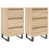 Mesita noche 2 uds madera ingeniería roble Sonoma 40x35x69