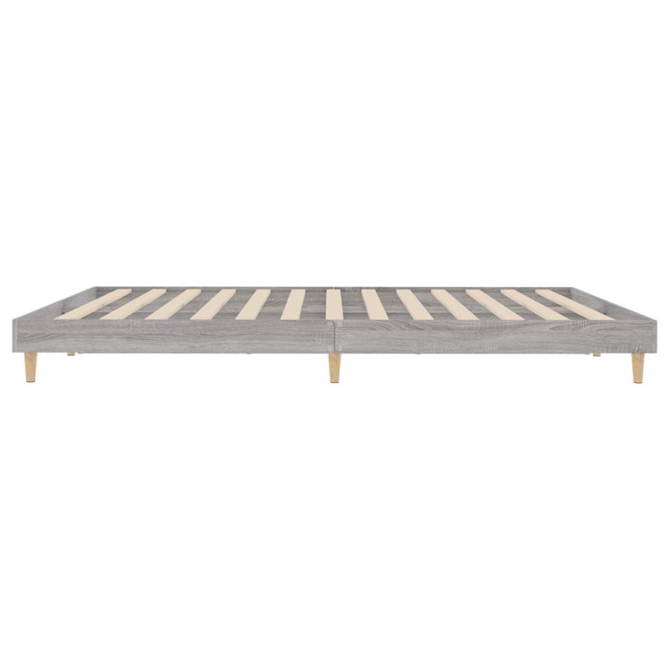 Estructura de cama madera de ingeniería gris Sonoma 200x200