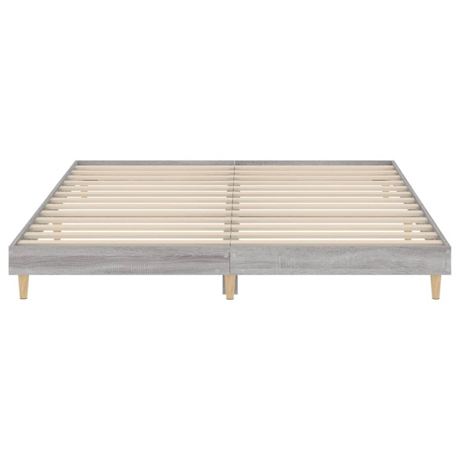 Estructura de cama madera contrachapada gris Sonoma 120x200