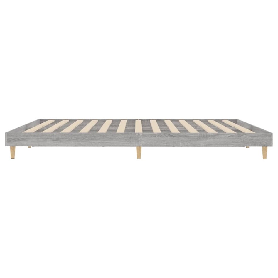 Estructura de cama madera contrachapada gris Sonoma 120x200