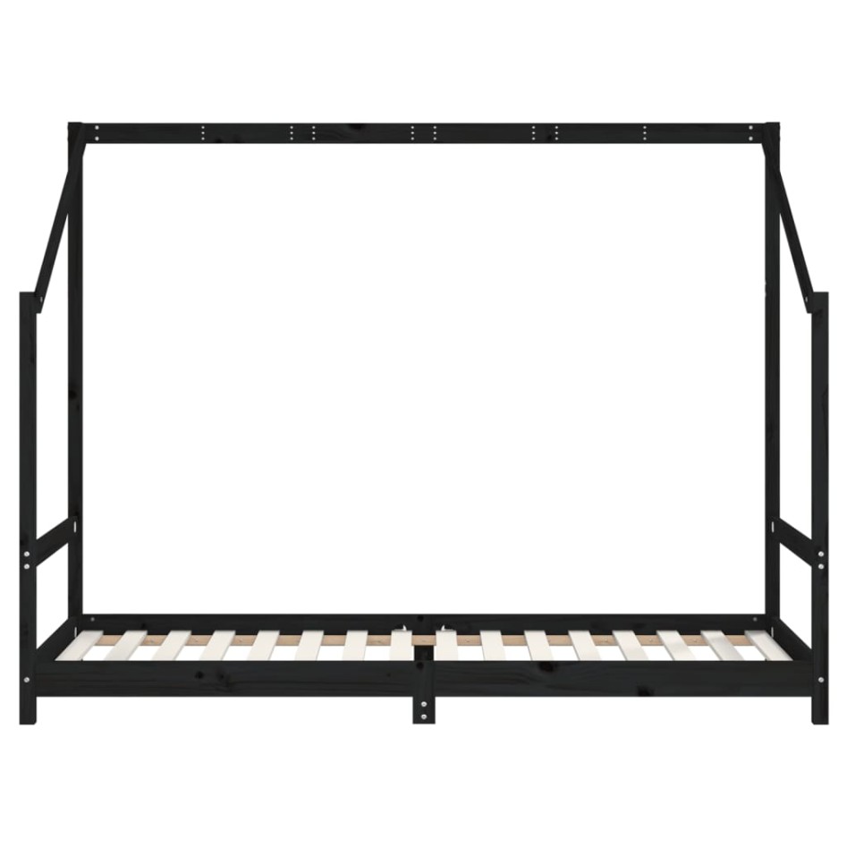 Estructura de cama para niños madera de pino negro 90x200
