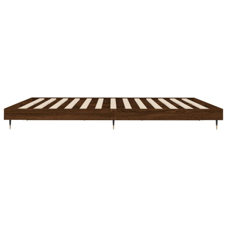Estructura de cama madera de ingeniería marrón roble 120x200