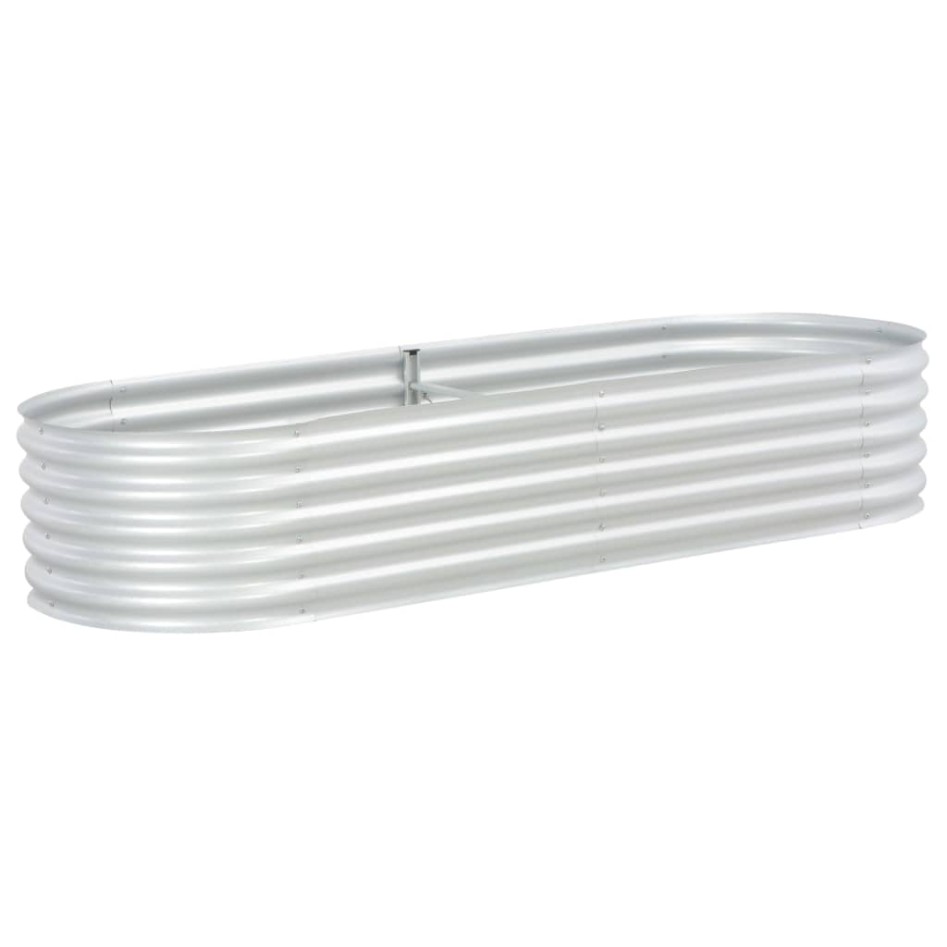 Arriate de acero galvanizado plateado 240x80x44