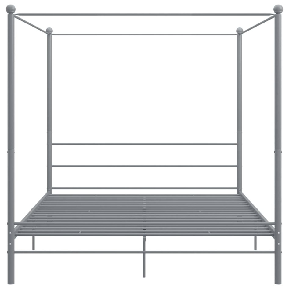 Estructura de cama con dosel metal gris 200x200