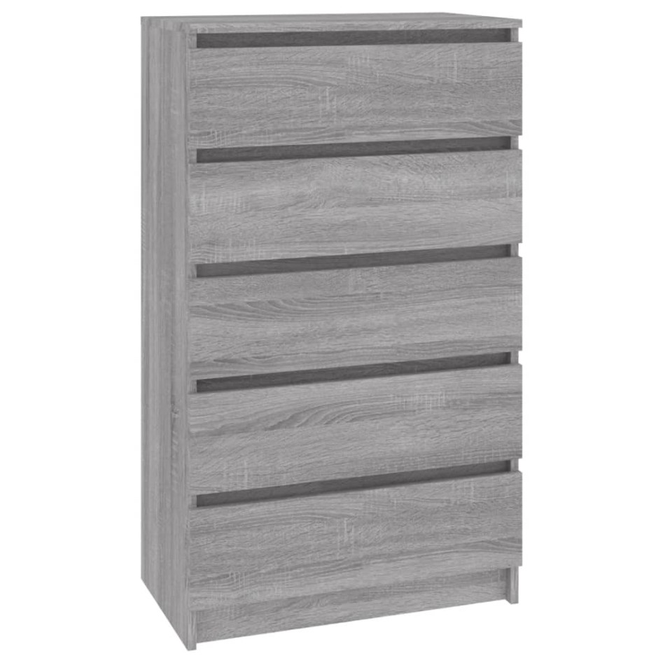 Cajonera de madera contrachapada gris Sonoma 60x36x103