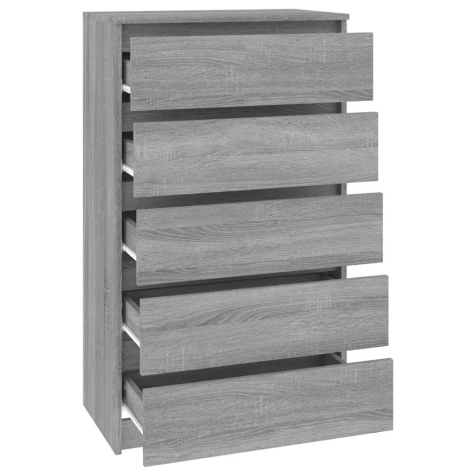 Cajonera de madera contrachapada gris Sonoma 60x36x103