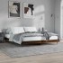 Estructura de cama madera de ingeniería marrón roble 150x200