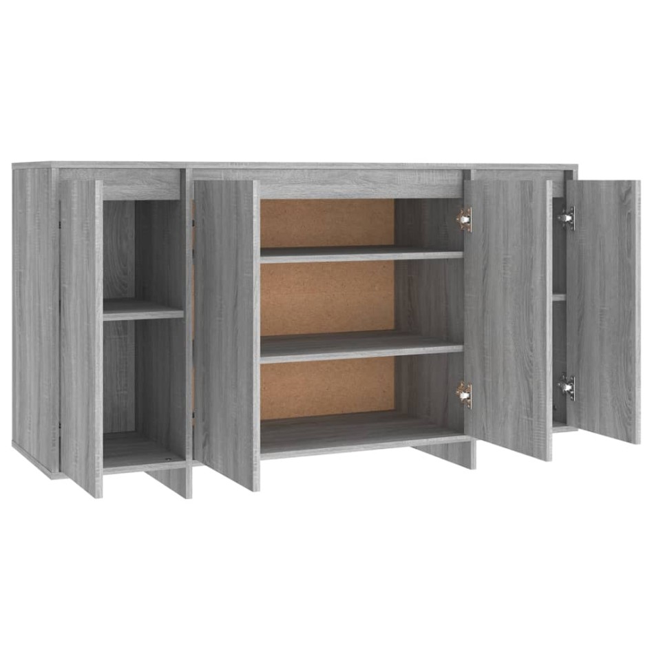Aparador de madera de ingeniería gris Sonoma 135x41x75