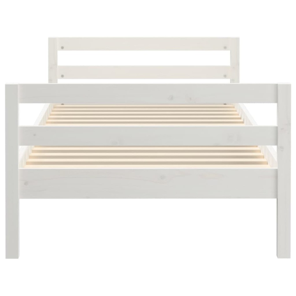 Estructura de cama madera maciza de pino blanco 80x200
