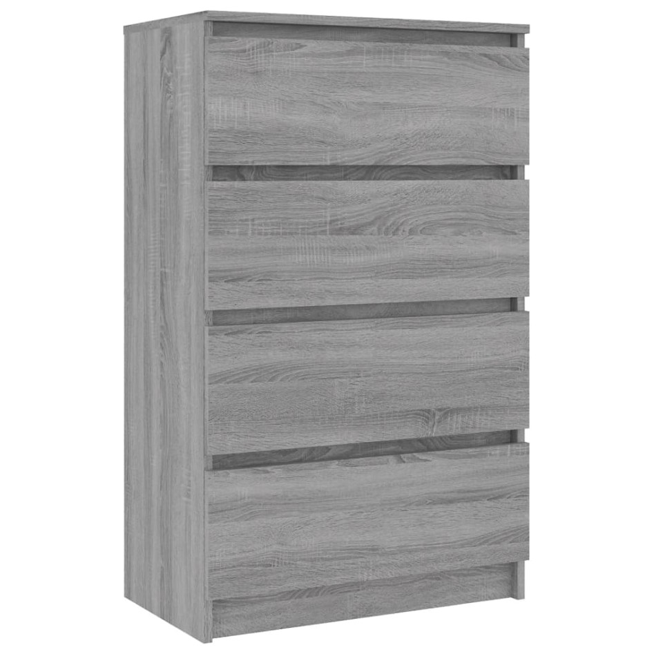 Aparador de madera contrachapada Sonoma gris 60x35x98,5