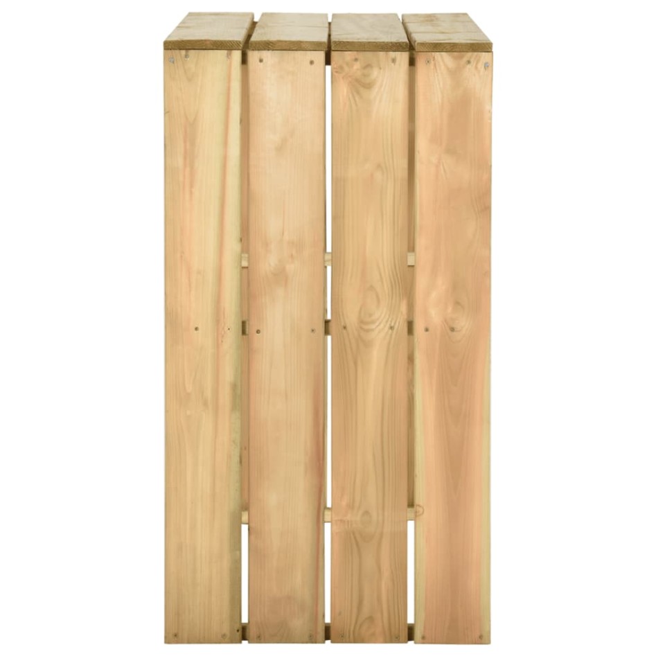 Mesa de bar de madera de pino impregnada 100x60x110