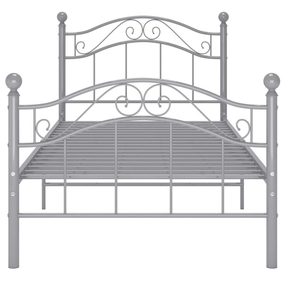 Estructura de cama de metal gris 100x200