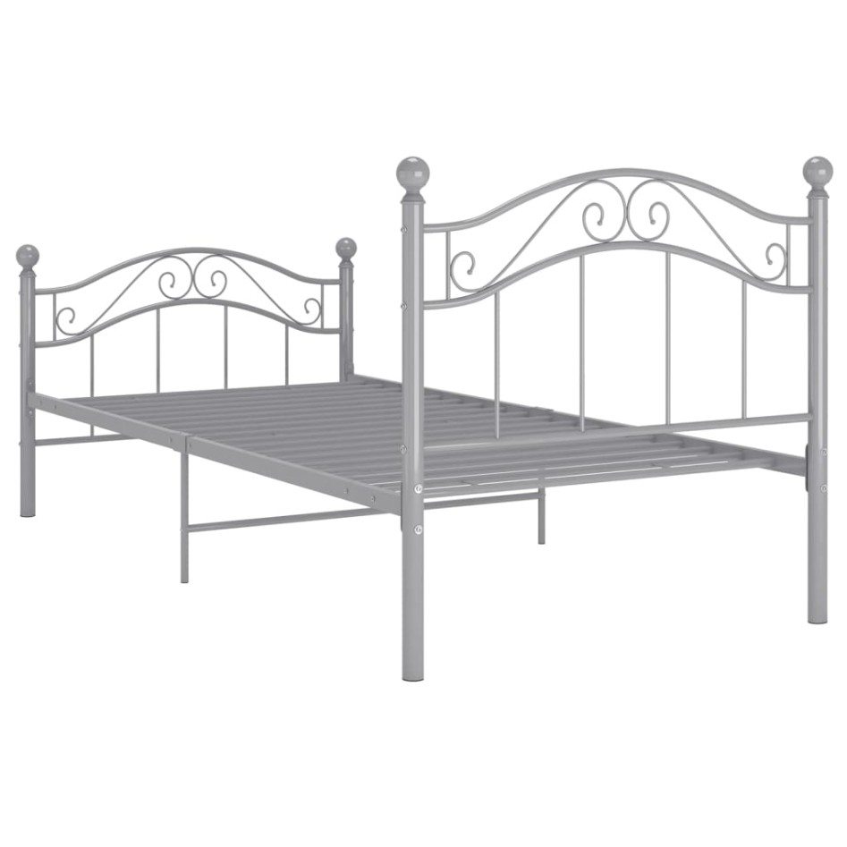Estructura de cama de metal gris 100x200