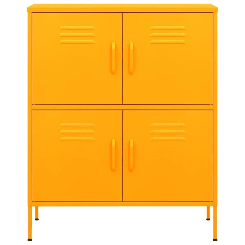 Armario de almacenamiento acero amarillo mostaza 80x35x101,5