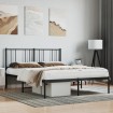Estructura de cama con cabecero metal negro 150x200 cm
