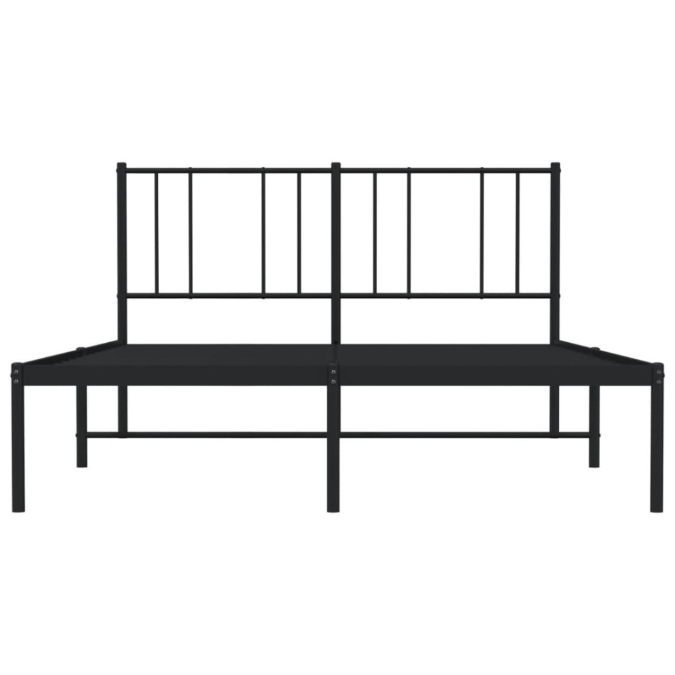 Estructura de cama con cabecero metal negro 150x200