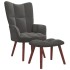 Sillón de relax con taburete terciopelo gris