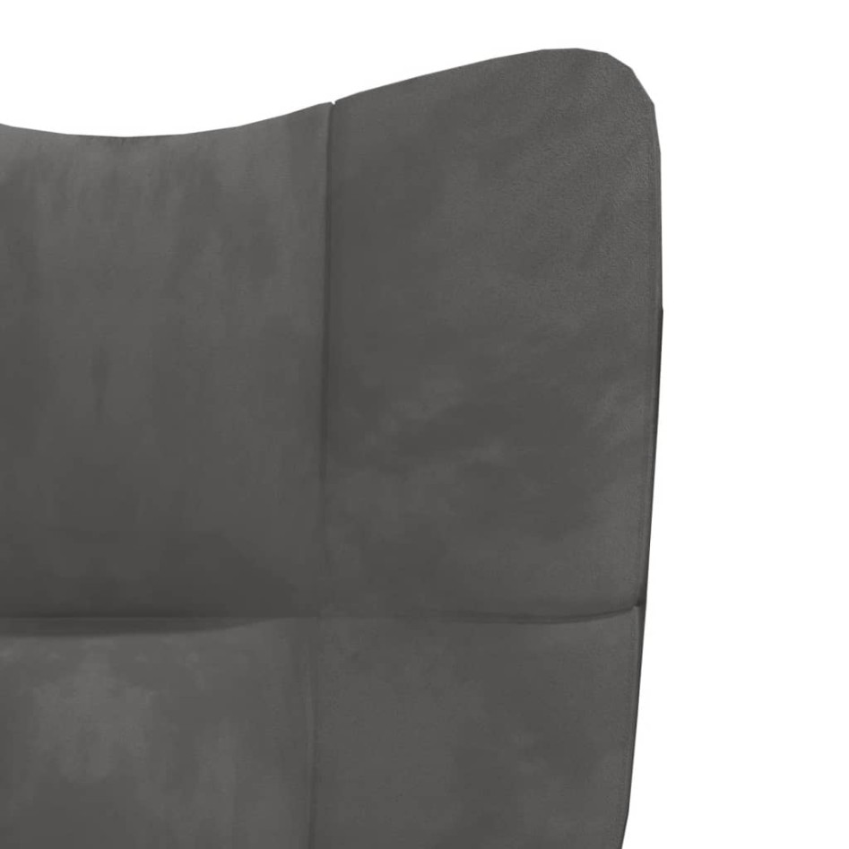 Sillón de relax con taburete terciopelo gris