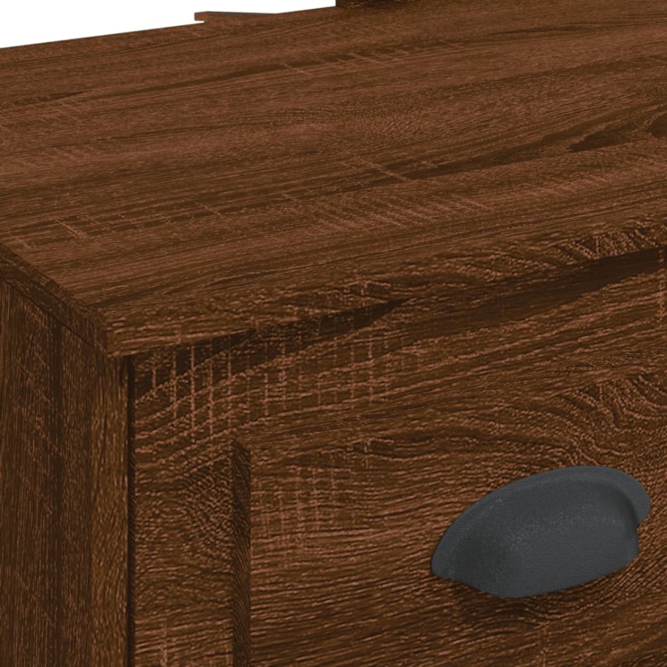 Tocador con luces LED roble marrón 90x42x132,5