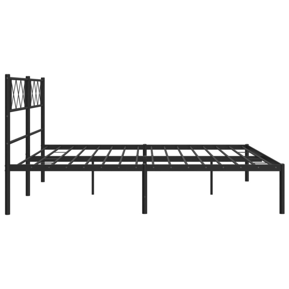 Estructura de cama con cabecero metal negro 193x203