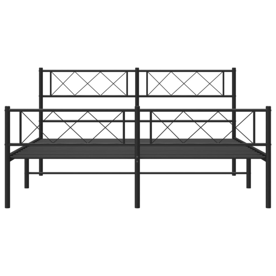 Estructura de cama cabecero y estribo metal negro 140x190