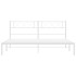 Estructura de cama de metal con cabecero blanco 183x213