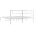Estructura de cama de metal con cabecero blanco 183x213