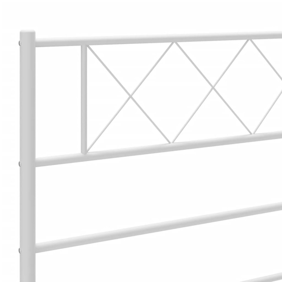 Estructura de cama de metal con cabecero blanco 183x213