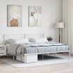 Estructura de cama con cabecero metal blanca 200x200 cm