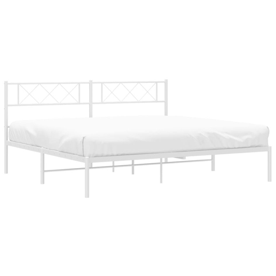 Estructura de cama con cabecero metal blanca 200x200