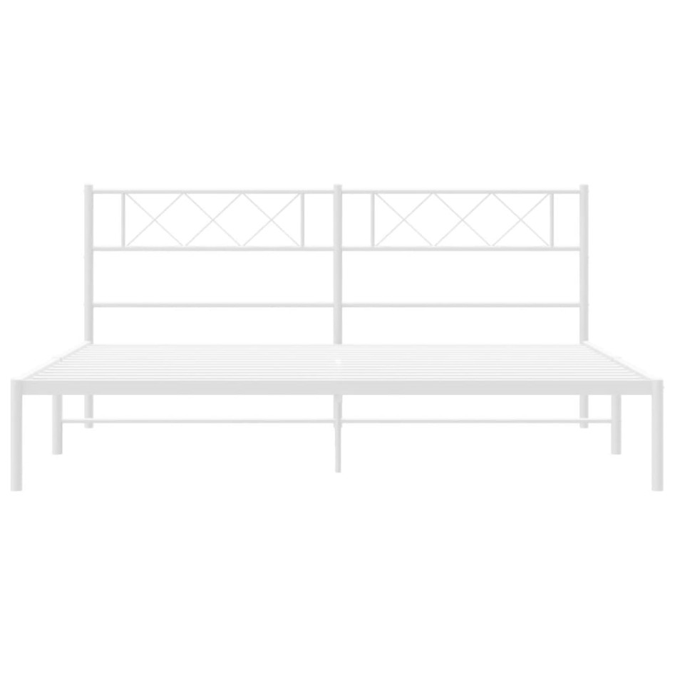 Estructura de cama con cabecero metal blanca 200x200