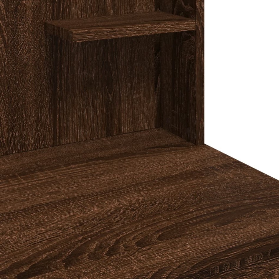 Tocador con luces LED roble marrón 96x40x142