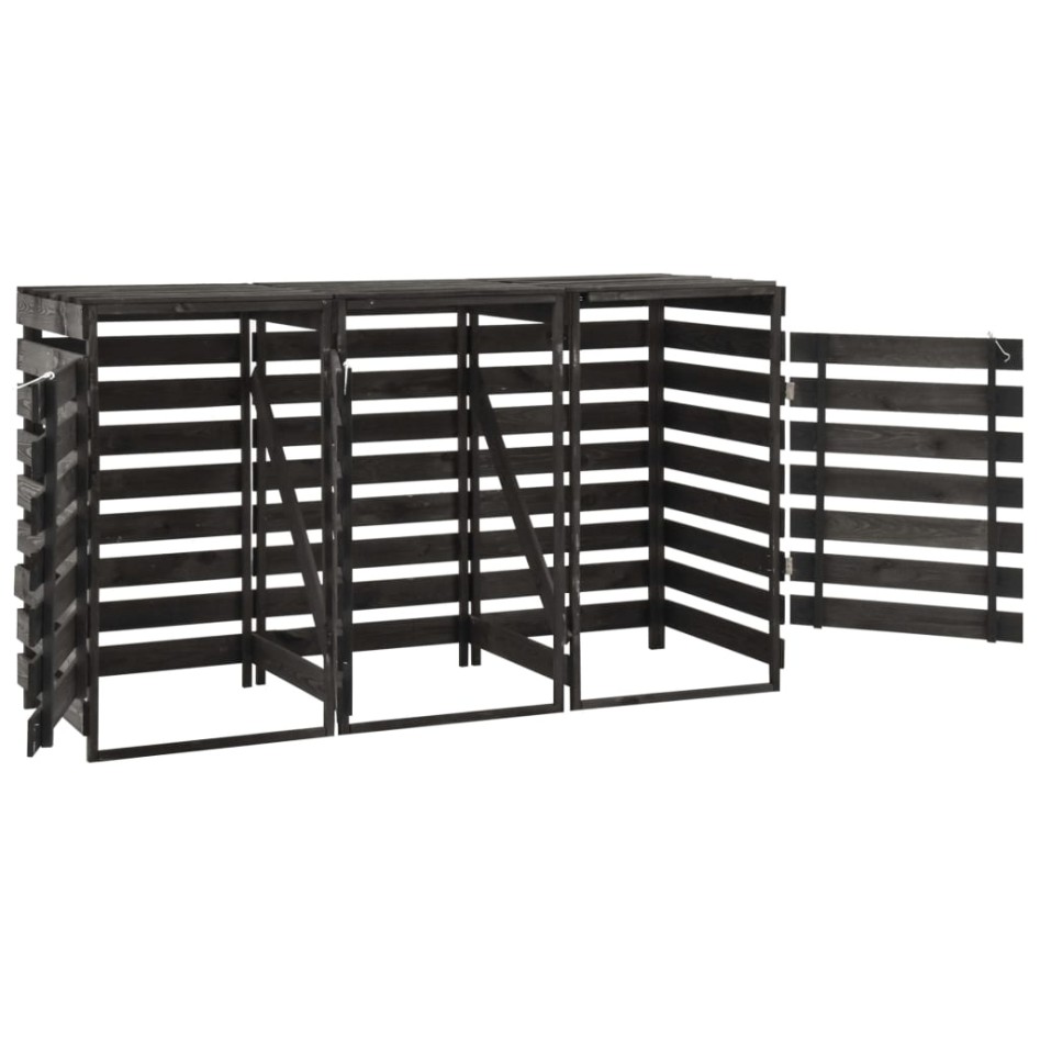 Cobertizo triple cubos basura madera pino pintada