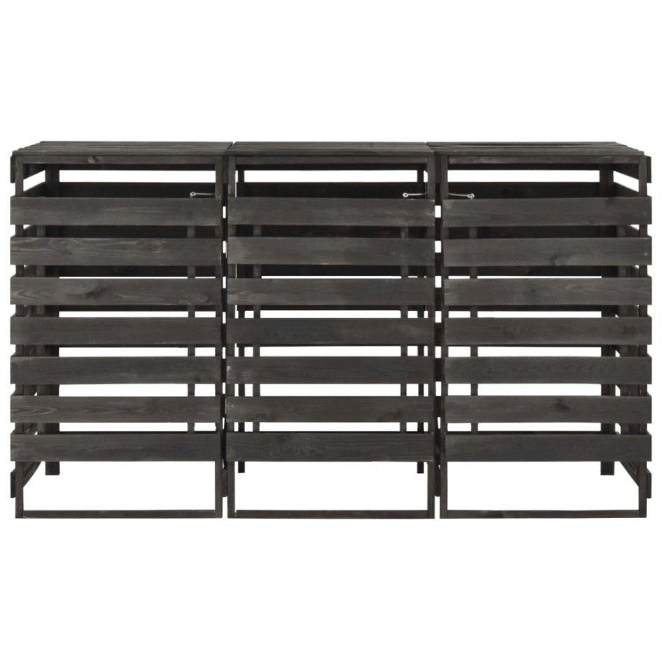 Cobertizo triple cubos basura madera pino pintada