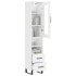 Aparador alto madera contrachapada blanco brillo 34,5x34x180