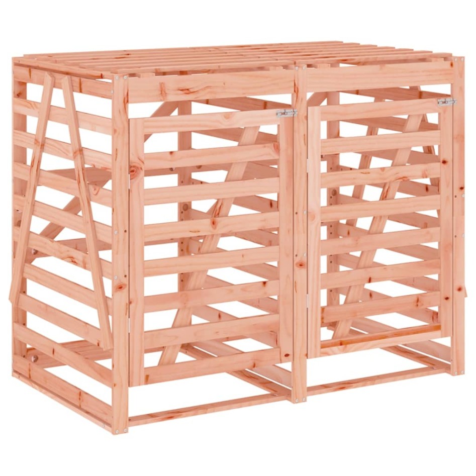 Cobertizo doble para cubos de basura madera de abeto