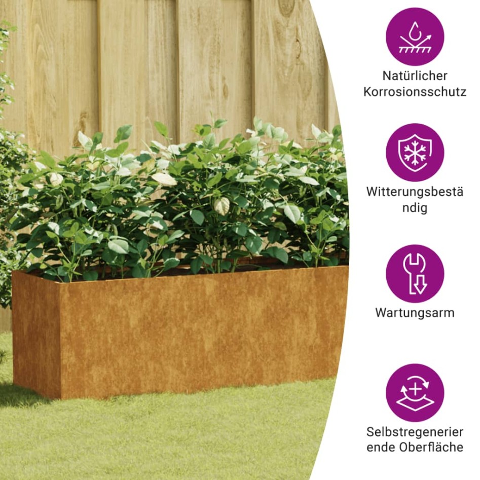 Jardinera acero corten 360x40x40