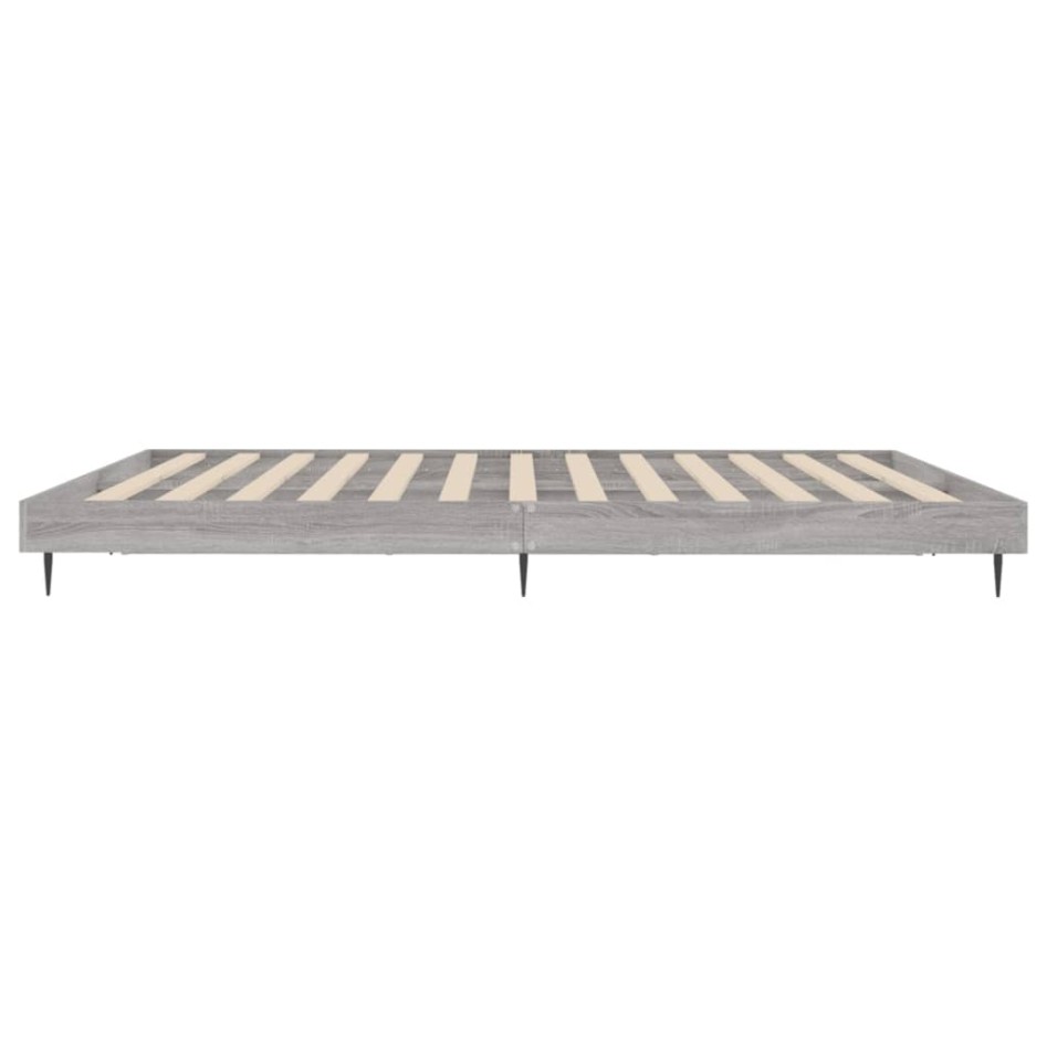 Estructura de cama madera de ingeniería gris Sonoma 180x200