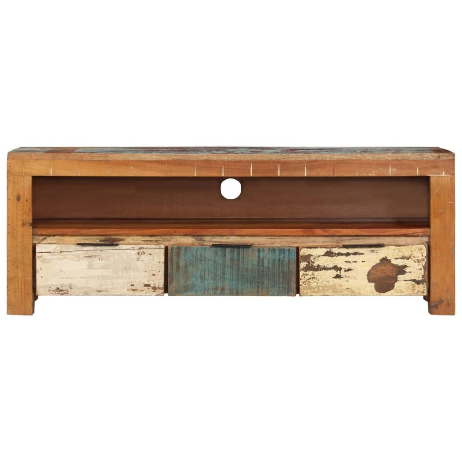Mueble de TV madera maciza reciclada 110x30x40