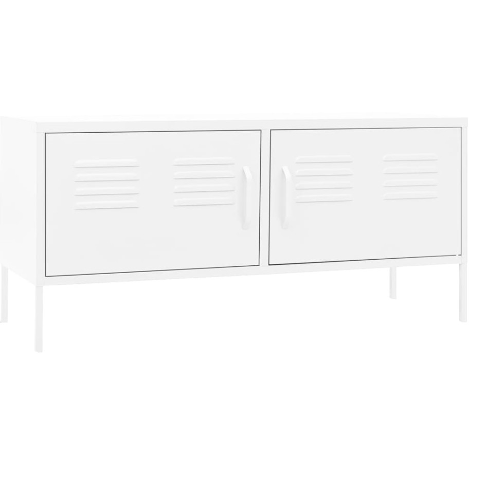 Mueble para TV de acero blanco 105x35x50