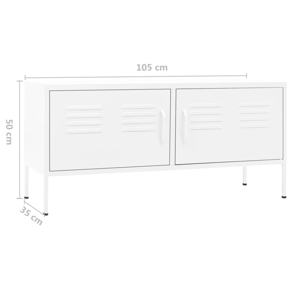 Mueble para TV de acero blanco 105x35x50