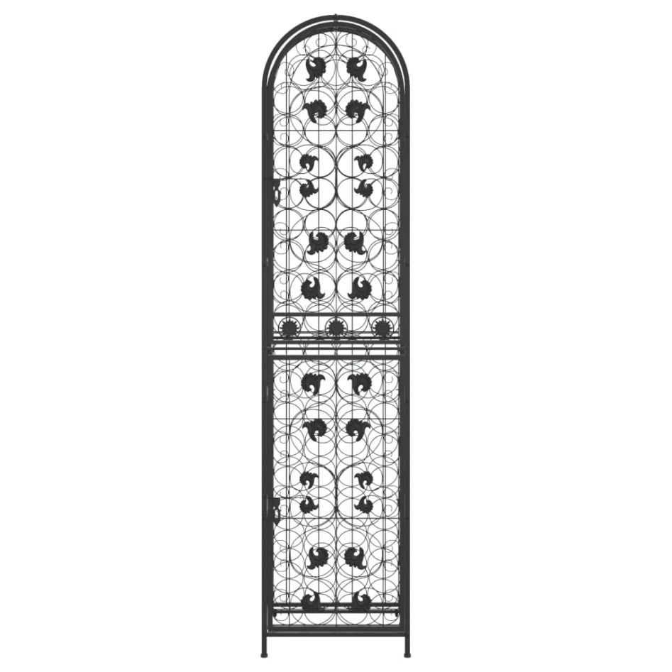 Botellero para 73 botellas hierro forjado negro 45x36x200