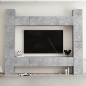 Set de muebles de salón 8 pzas madera ingeniería gris