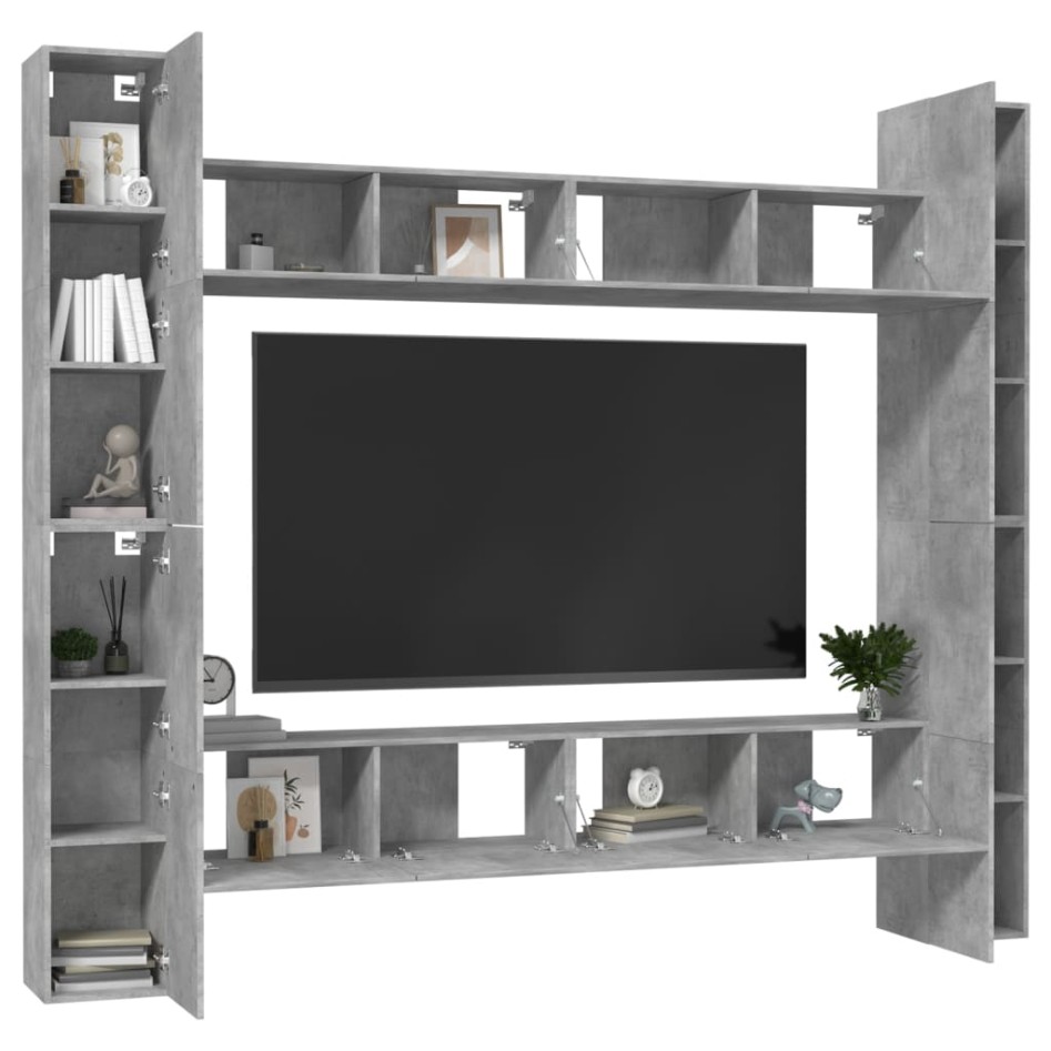 Set de muebles de salón 8 pzas madera ingeniería gris