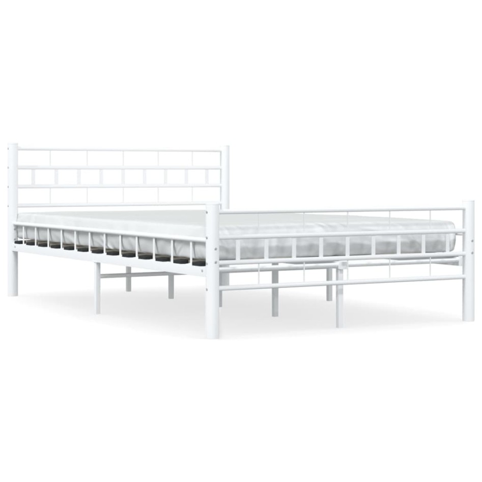 Estructura de cama de metal blanco 140x200