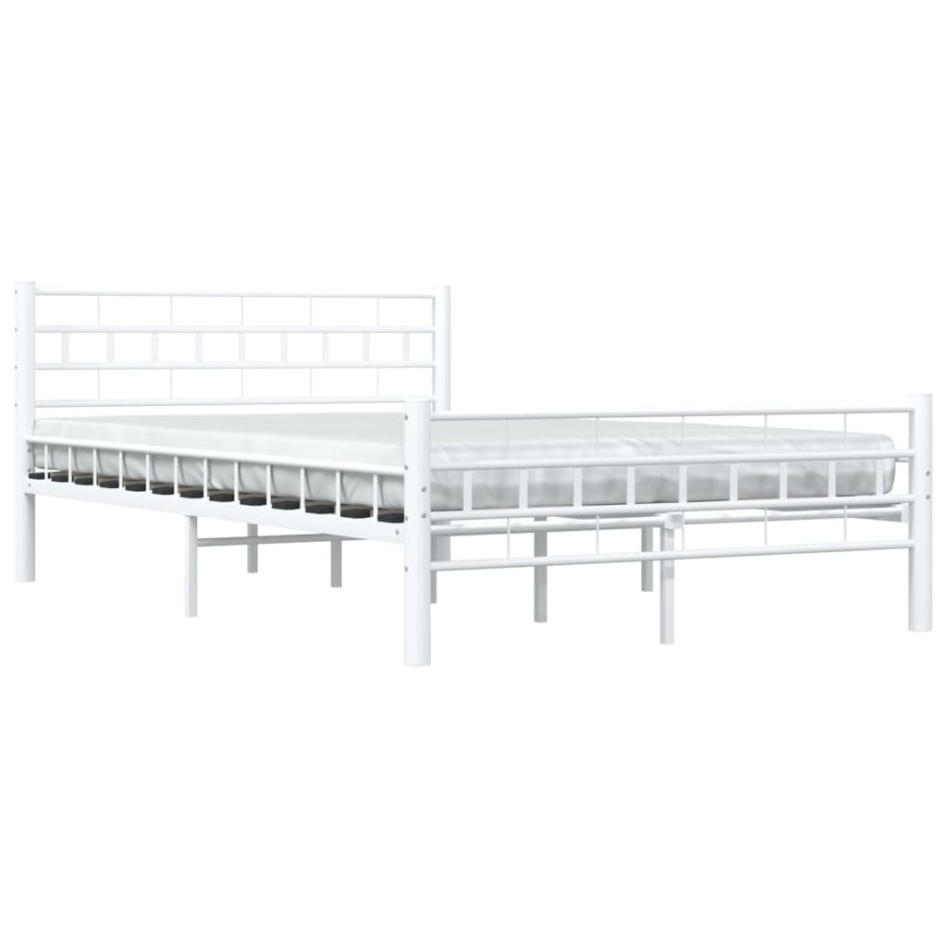 Estructura de cama de metal blanco 140x200