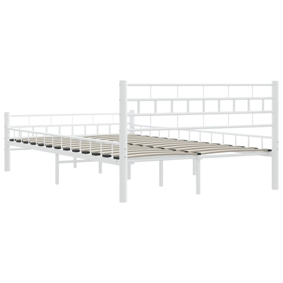 Estructura de cama de metal blanco 140x200
