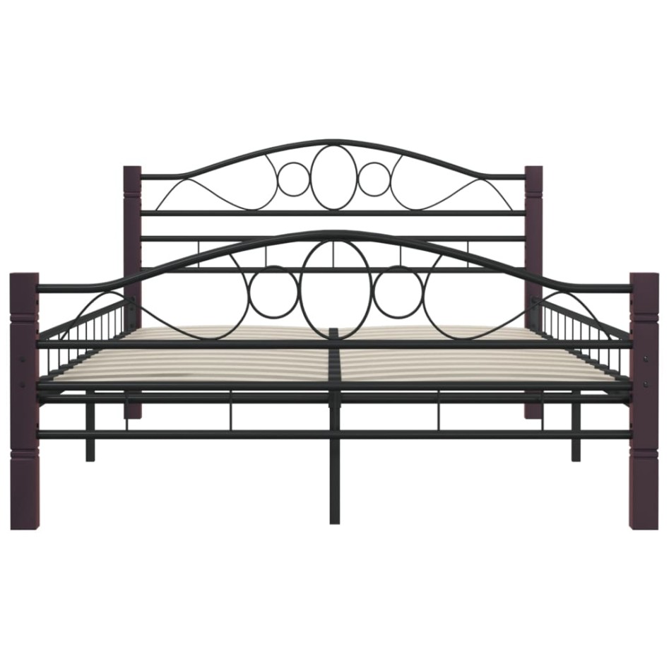 Estructura de cama de metal negra 140x200