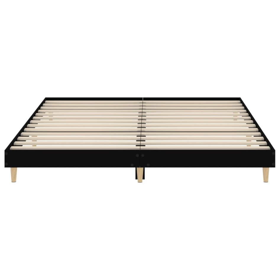 Estructura de cama madera contrachapada negra 150x200